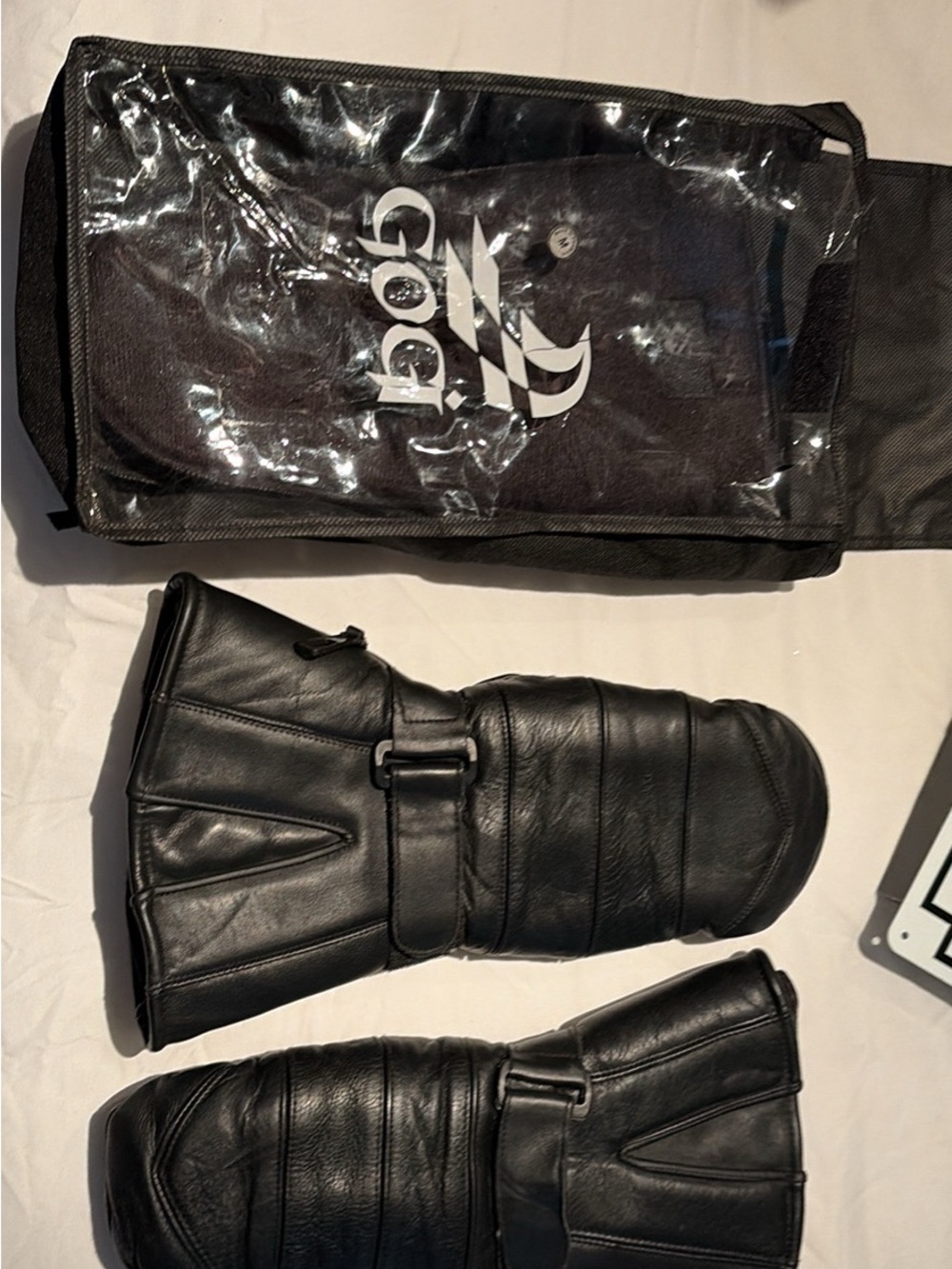 Black Leather Mittens - Unbranded Men’s Winter Gloves